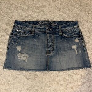 American Eagle Outfitters Distressed Denim Mini Skirt